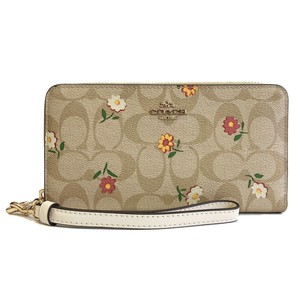 Long Wallet Pudding Floral Pattern Round Fastener M COACH