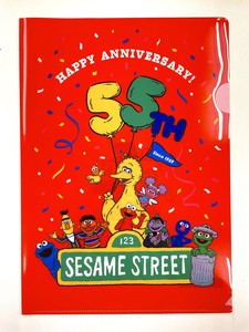 セサミストリート　A4クリアファイル　55周年　red　AM1