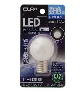 ELPA LED電球G30形E17 昼白色 屋内用 LDG1N-G-E17-G240