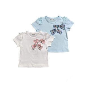 Kids' Short Sleeve T-shirt Pudding Floral Pattern 80 ~ 140cm Made in Japan