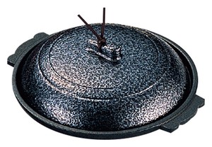 【在庫処分セール】丸陶板鍋 いぶし銀 18cm M10-390