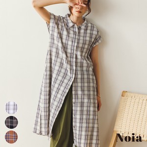 Casual Dress Yarn-dyed Checked Pattern Made in India One-piece Dress 2024 New S/S