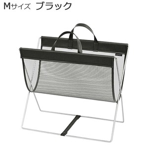 日本製 SAKI(サキ) セルフワゴン メッシュ×レザー調PVC Mサイズ R-358 ブラック