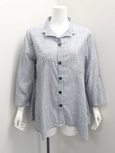 Button Shirt/Blouse Design Stripe Switching