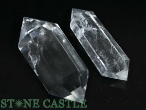 ☆一点物☆【置き石】ダブルポイント型 水晶 (EX) (2本セット) No.85 【天然石 パワーストーン】