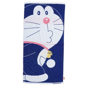 Bath Towel Jacquard Navy Doraemon
