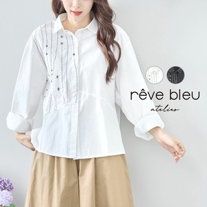 Button Shirt/Blouse Accented L Embroidered 【2024NEW】