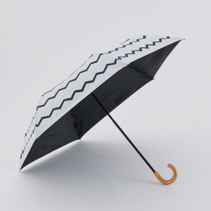 折畳日傘(晴雨兼用) 50cm PU ジグザグ WHITE 【392／サンキューニ】 Q314