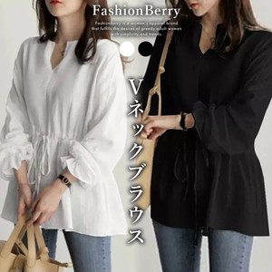 Button Shirt/Blouse Long Sleeves V-Neck Ladies' 【2024NEW】