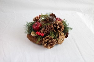 【予約販売】［2024ｸﾘｽﾏｽ］彩か｜Saika　Table T-light Wreath