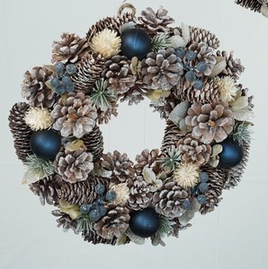 【予約販売】［2024ｸﾘｽﾏｽ］彩か｜Saika　Wreath Whitepine Navy Ball M