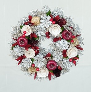 【予約販売】［2024ｸﾘｽﾏｽ］彩か｜Saika　Wreath Whitepine & Apple S