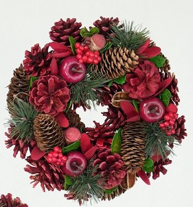 【予約販売】［2024ｸﾘｽﾏｽ］彩か｜Saika　Wreath Natural apple pine S