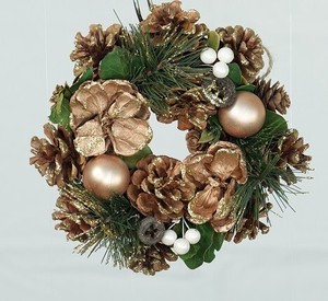 【予約販売】［2024ｸﾘｽﾏｽ］彩か｜Saika　Wreath Pinecone gold glitter SS