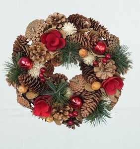 【予約販売】［2024ｸﾘｽﾏｽ］彩か｜Saika　Wreath Natural pine&Ball S