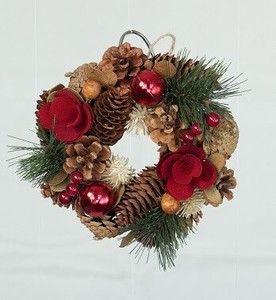 【予約販売】［2024ｸﾘｽﾏｽ］彩か｜Saika　Wreath Natural pine&Ball SS