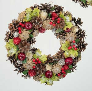 【予約販売】［2024ｸﾘｽﾏｽ］彩か｜Saika　Wreath Greenleaf & apple M