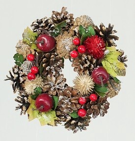 【予約販売】［2024ｸﾘｽﾏｽ］彩か｜Saika　Wreath Greenleaf & apple SS