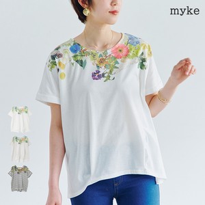 T-shirt Dolman Sleeve Flower Pudding Natural 【2024NEW】