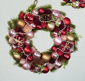 【予約販売】［2024ｸﾘｽﾏｽ］彩か｜Saika　Wreath Beads chain M(PinkRed)