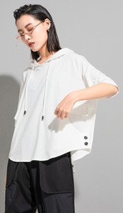 Tシャツ プルオーバー 半袖  フード付き   無地 ゆったり 快適  レディースファッション  202199 #ZCHA3259