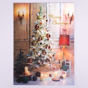 クリスマス3Dビッグサイズカード■レンチキュラー加工で浮かび上がったように見えます■クリスマスツリー