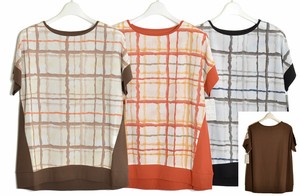 T-shirt Plaid Switching Cut-and-sew Made in Japan