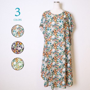 Casual Dress Dolman Sleeve Floral Pattern One-piece Dress
