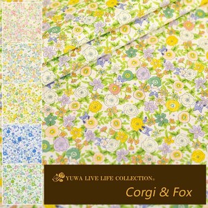 有輪商店 YUWA シャーティング ”Corgi & Fox” [C:Purple] / 全5色 / 生地 布 / CO829824