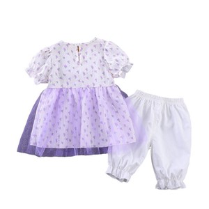 Kids' Suit Set Summer Spring One-piece Dress 7/10 length