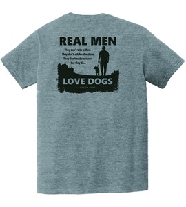 ユニセックス・プリントTシャツ　『Real Men Love Dogs』　半袖 Tシャツ