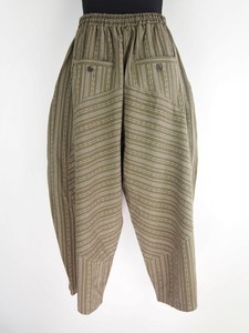 Full-Length Pant Patchwork Stripe Cotton Linen 2024 Spring/Summer