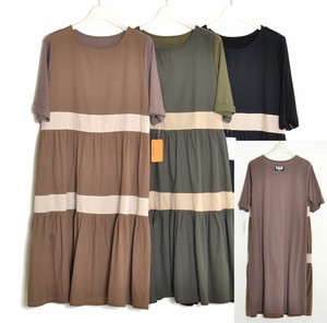 Casual Dress Color Palette One-piece Dress Switching Tiered