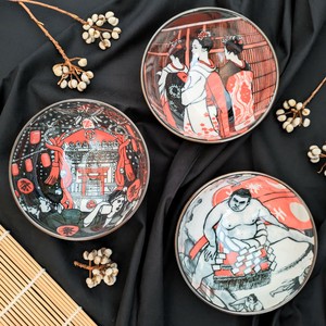 【相撲・祭り・舞妓】茶碗小(中平）/全3色（美濃焼・日本製・陶磁器）