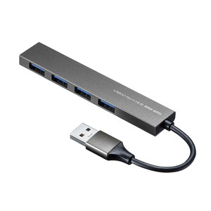 サンワサプライ USB3.2 Gen1 4ポート スリムハブ USB-3H423SN