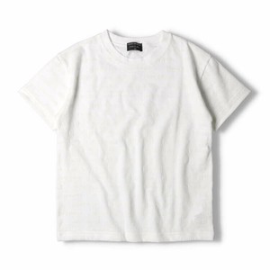 立体ロゴ総柄プリント半袖Tシャツ　V32831  日本製　ギフト  発砲プリント　シンプル　通学