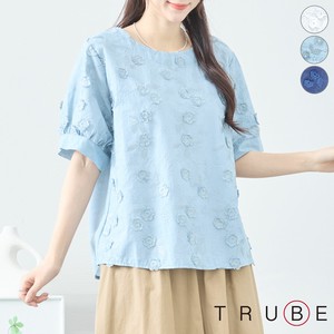 T-shirt Lace Blouse Cotton L Embroidered M 【2024NEW】