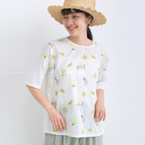 T-shirt Pullover T-Shirt Floral Pattern Embroidered Switching Fruits 【2024NEW】