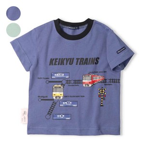 京急電鉄電車路線図半袖Tシャツ  F32818  新1000形、イエローハッピートレイン、ブルースカイトレイン