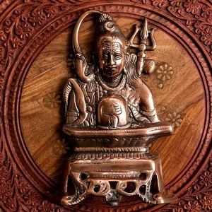 〔壁掛けタイプ〕インドの神様ウォールハンギング シヴァ 24cm