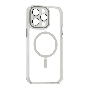 レンズガード一体型MagSafe対応クリアケース for iPhone15 Pro Max スモーキークリア