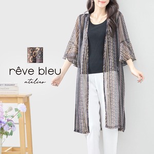 Jacket Design Patterned All Over Long Cardigan Sweater L 【2024NEW】