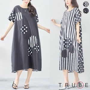 Casual Dress Design Stripe L One-piece Dress M 【2024NEW】