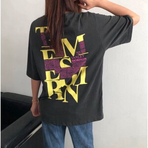 【2024春夏新作】ピグメント加工ペーパープリントTシャツ