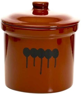 陶製保存容器（蓋付）　切立型　カメ壺 かめ壺