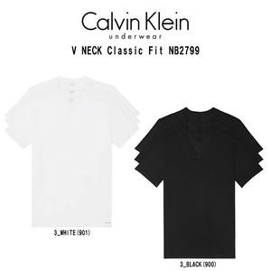Calvin Klein(カルバンクライン)ck Tシャツ Vネック 半袖 3枚セット ストレッチ 肌着 男性用 NB2799