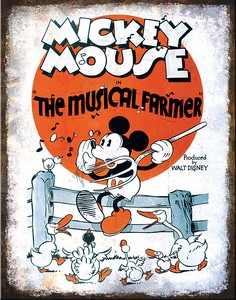 【アメリカン キャラクター】ティン サイン Mickey Mouse Musical Farmer DE-MS2853