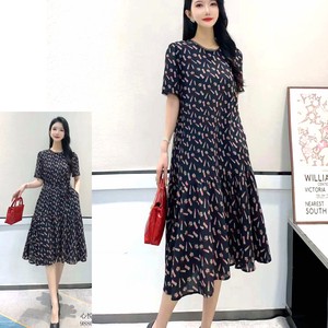 Pre-order Casual Dress Flare Ripple One-piece Dress
