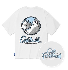 【2024春夏新作】Cat Bowlイラスト半袖Tシャツ<ユニセックスアイテム>