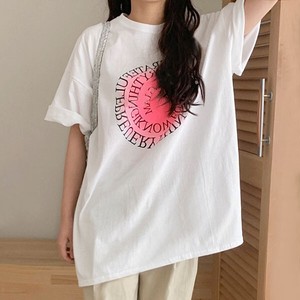 【トップス】綿　プリンティング　ルーズフィット　半端袖　トップス　Tシャツ　Printing T-shirt
